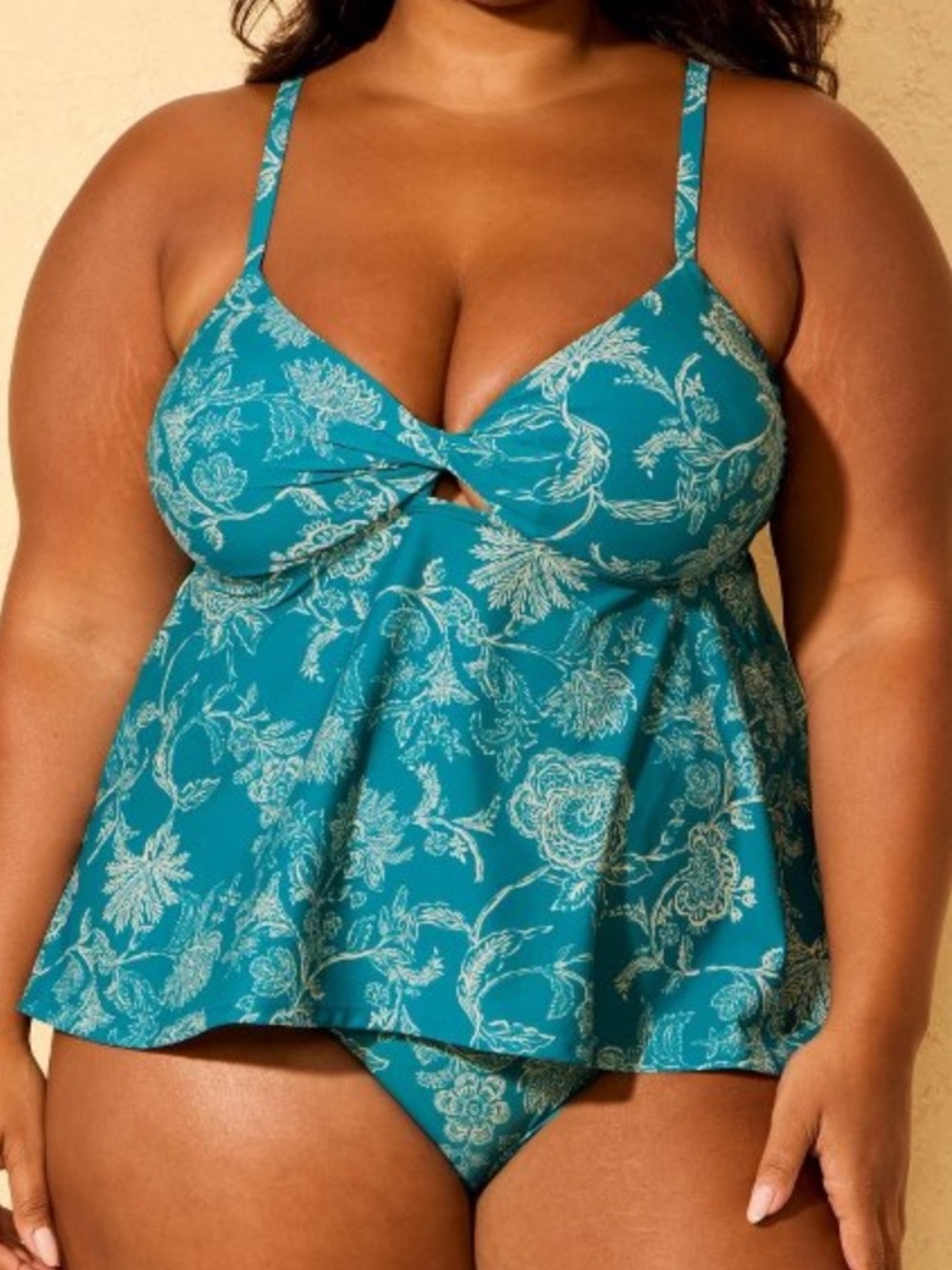 Bundle and Save! Shade & Shore Teal Floral Tankini Swim Top